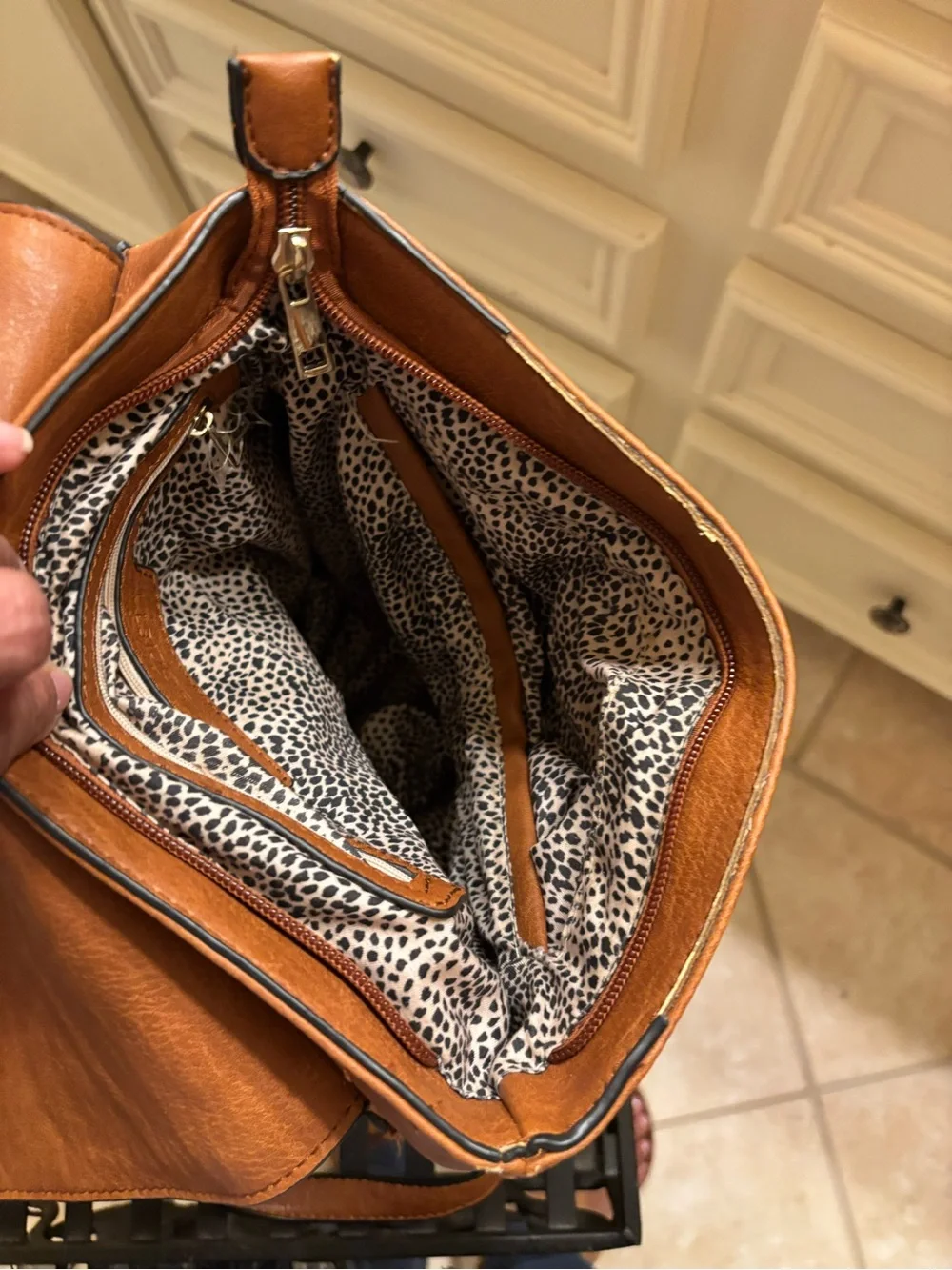 Sole Society Cognac Leather Backpack Tote